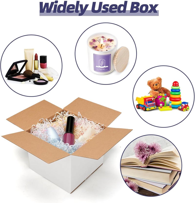 SPEPLA Shipping Boxes 7X7X6 Set of 40, White Corrugated Cardboard Box for Mailing Business Packaging - Image 2